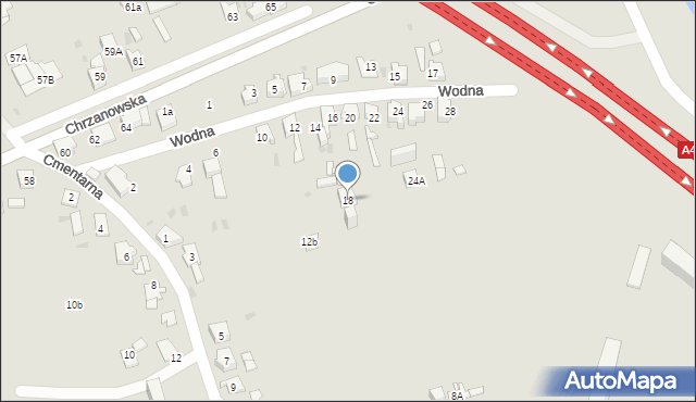 Mysłowice, Wodna, 18, mapa Mysłowice