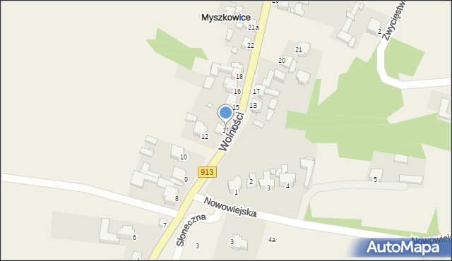 Myszkowice, Wolności, 11, mapa Myszkowice