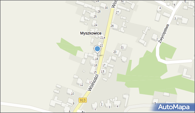 Myszkowice, Wolności, 19, mapa Myszkowice