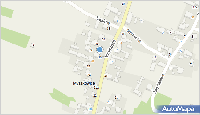 Myszkowice, Wolności, 30, mapa Myszkowice