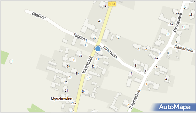 Myszkowice, Wolności, 35, mapa Myszkowice