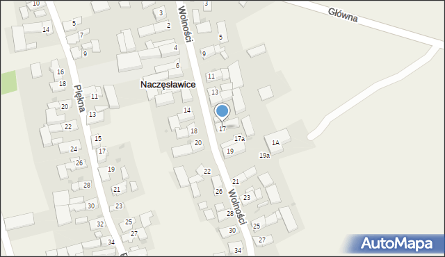 Naczęsławice, Wolności, 17, mapa Naczęsławice