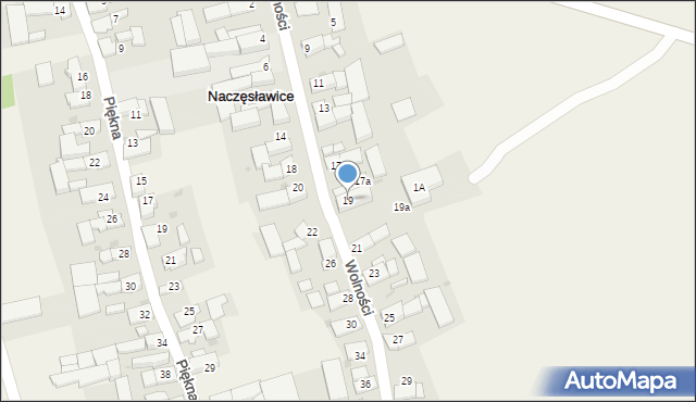 Naczęsławice, Wolności, 19, mapa Naczęsławice