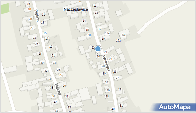 Naczęsławice, Wolności, 26, mapa Naczęsławice