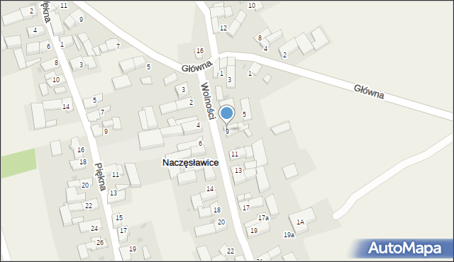 Naczęsławice, Wolności, 9, mapa Naczęsławice