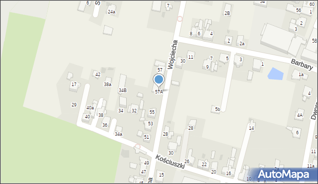 Nakło Śląskie, Wojciecha, 57A, mapa Nakło Śląskie
