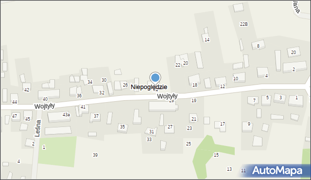 Niepoględzie, Wojtyły Karola, 24, mapa Niepoględzie