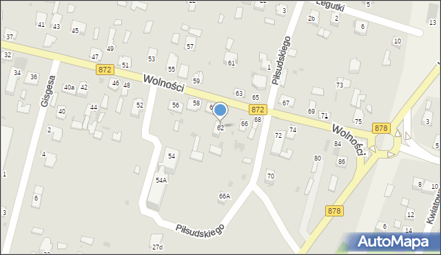 Nisko, Wolności, 62, mapa Nisko