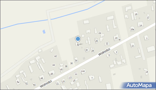 Nowa Wieś, Wolności, 32, mapa Nowa Wieś