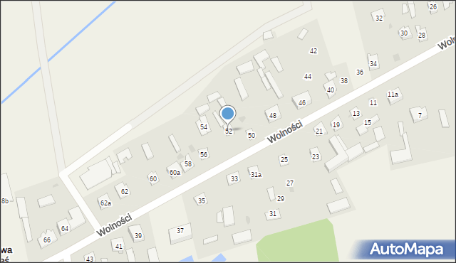 Nowa Wieś, Wolności, 52, mapa Nowa Wieś
