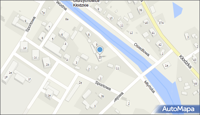 Ołdrzychowice Kłodzkie, Wodna, 10, mapa Ołdrzychowice Kłodzkie
