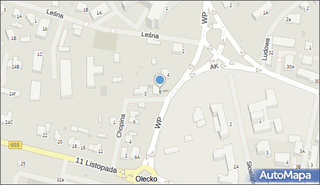 Olecko, Wojska Polskiego, 6, mapa Olecko