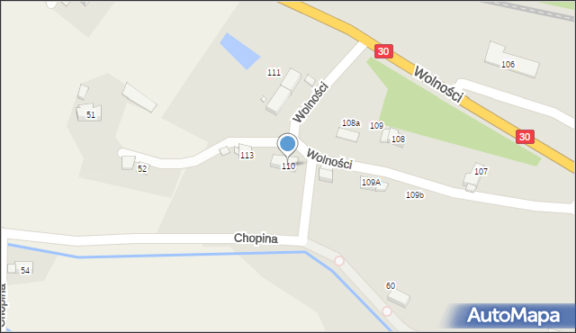 Olszyna, Wolności, 110, mapa Olszyna