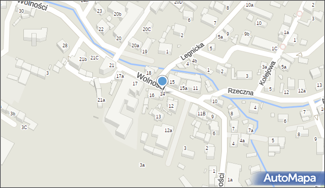 Olszyna, Wolności, 14, mapa Olszyna