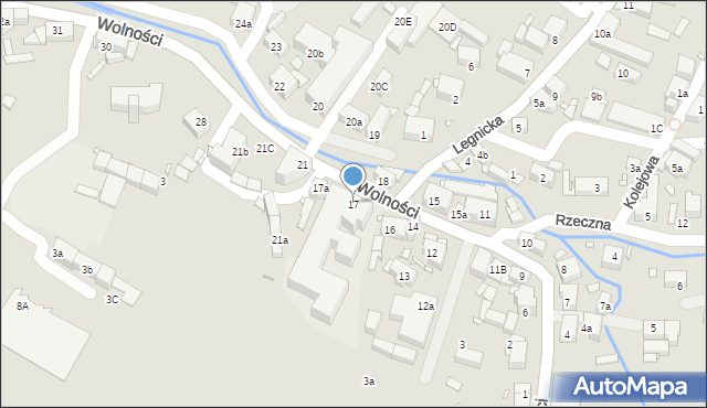 Olszyna, Wolności, 17, mapa Olszyna