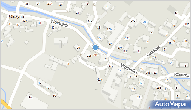 Olszyna, Wolności, 21C, mapa Olszyna