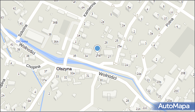 Olszyna, Wolności, 27A, mapa Olszyna