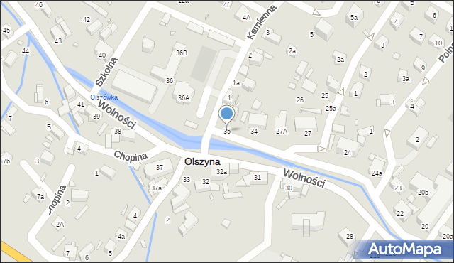 Olszyna, Wolności, 35, mapa Olszyna