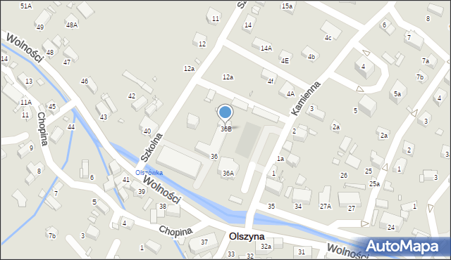 Olszyna, Wolności, 36B, mapa Olszyna