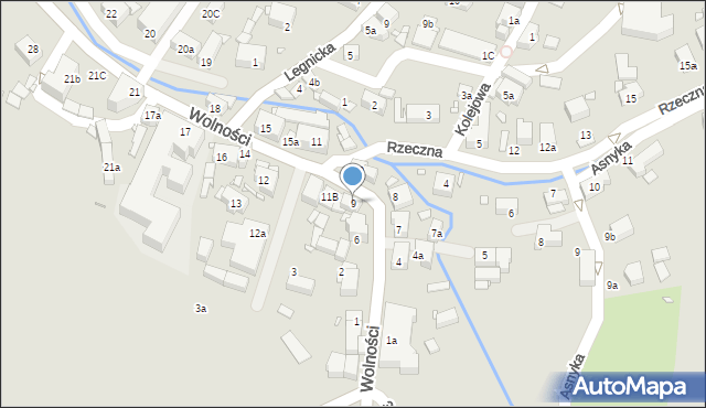 Olszyna, Wolności, 9, mapa Olszyna