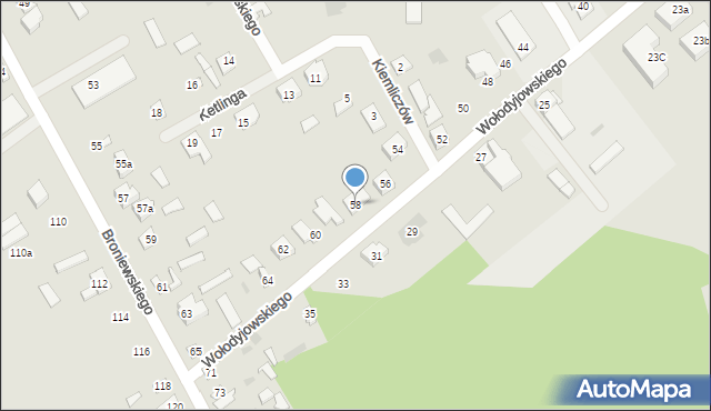 Ostrów Mazowiecka, Wołodyjowskiego Michała, 58, mapa Ostrów Mazowiecka