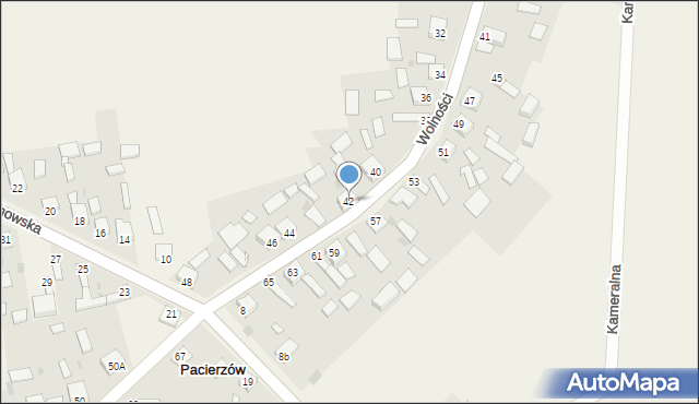 Pacierzów, Wolności, 42, mapa Pacierzów