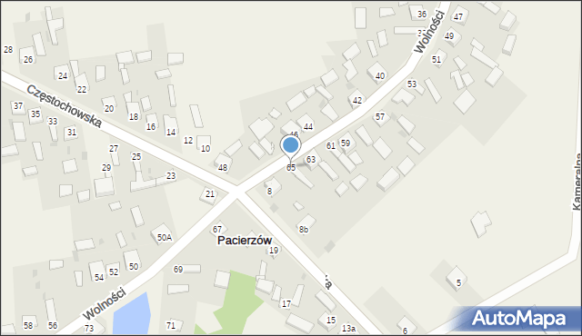 Pacierzów, Wolności, 65, mapa Pacierzów