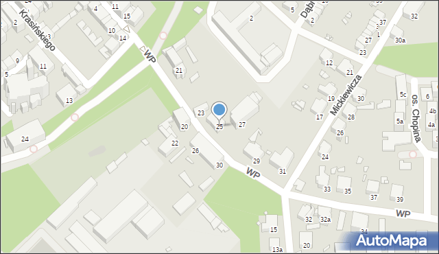 Paczków, Wojska Polskiego, 25, mapa Paczków