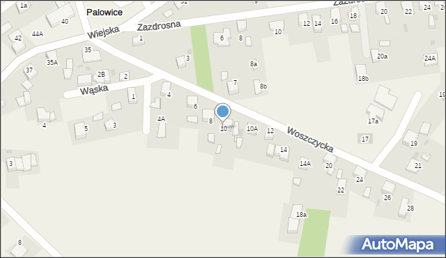 Palowice, Woszczycka, 10, mapa Palowice