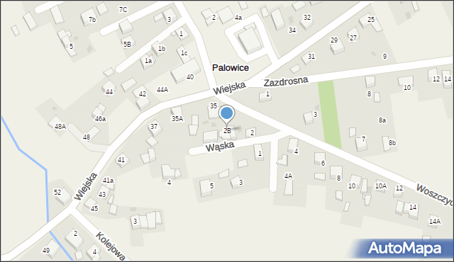 Palowice, Woszczycka, 2B, mapa Palowice
