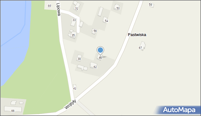 Pastwiska, Wojtyły Karola, kard., 60, mapa Pastwiska