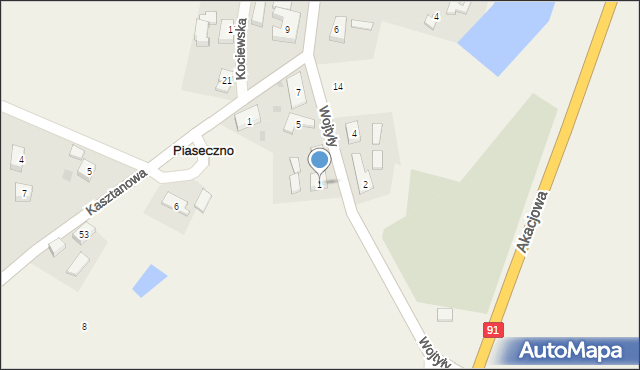 Piaseczno, Wojtyły Karola, ks. kard., 1, mapa Piaseczno