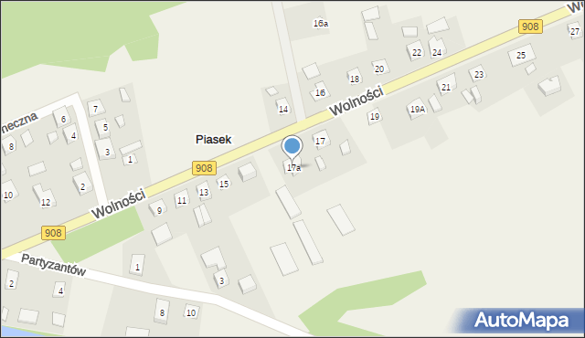 Piasek, Wolności, 17a, mapa Piasek