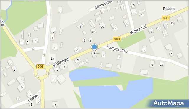 Piasek, Wolności, 7, mapa Piasek