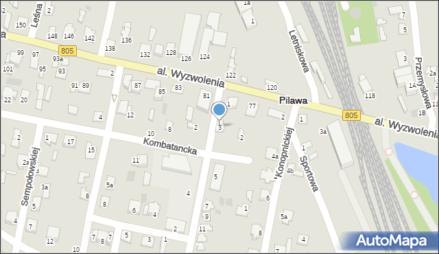 Pilawa, Wojska Polskiego, 3, mapa Pilawa