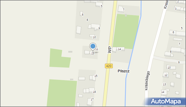 Pilszcz, Wojska Polskiego, 13, mapa Pilszcz