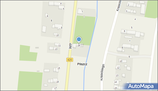 Pilszcz, Wojska Polskiego, 14, mapa Pilszcz