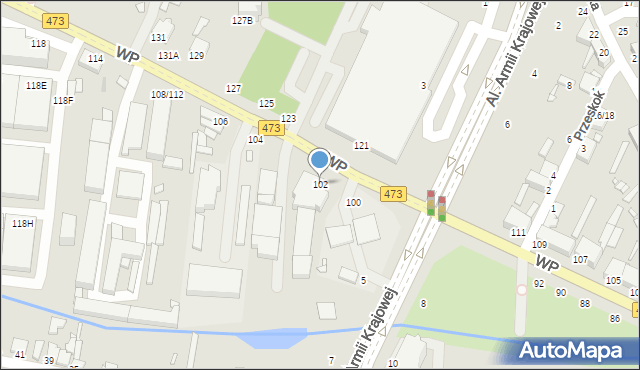 Piotrków Trybunalski, Wojska Polskiego, 102, mapa Piotrków Trybunalski