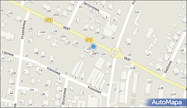 Piotrków Trybunalski, Wojska Polskiego, 126, mapa Piotrków Trybunalski