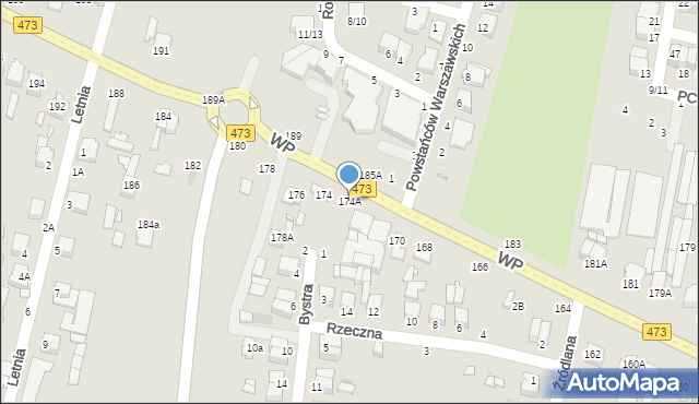 Piotrków Trybunalski, Wojska Polskiego, 174A, mapa Piotrków Trybunalski