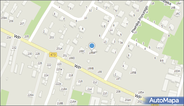 Piotrków Trybunalski, Wojska Polskiego, 199A, mapa Piotrków Trybunalski