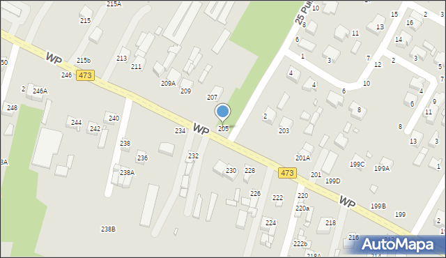 Piotrków Trybunalski, Wojska Polskiego, 205, mapa Piotrków Trybunalski