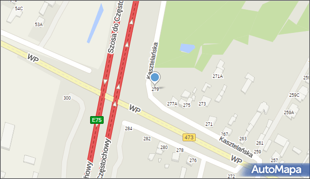 Piotrków Trybunalski, Wojska Polskiego, 279, mapa Piotrków Trybunalski