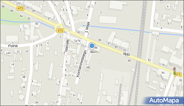 Piotrków Trybunalski, Wojska Polskiego, 68B, mapa Piotrków Trybunalski