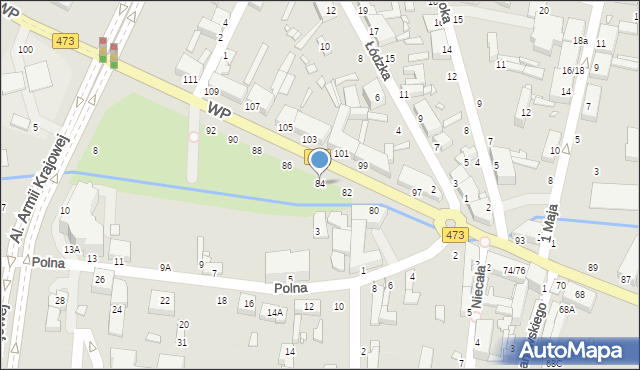 Piotrków Trybunalski, Wojska Polskiego, 84, mapa Piotrków Trybunalski