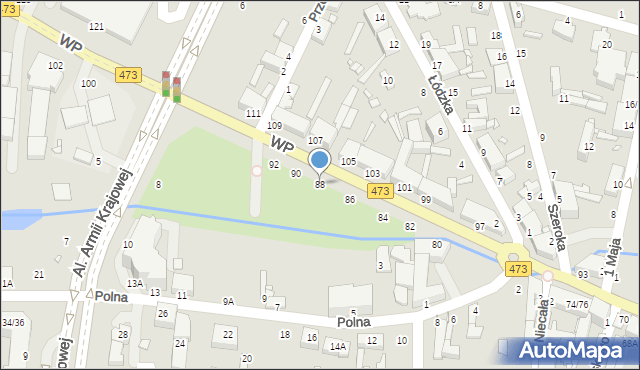 Piotrków Trybunalski, Wojska Polskiego, 88, mapa Piotrków Trybunalski