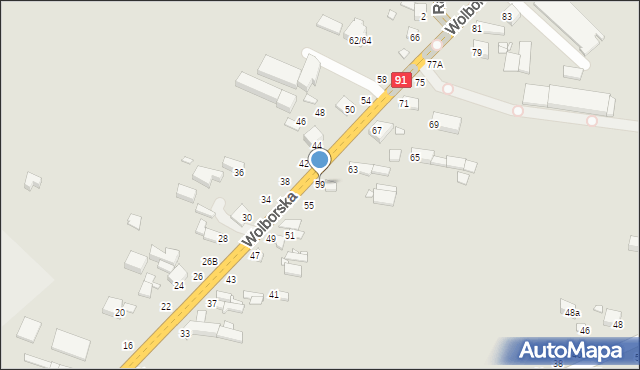 Piotrków Trybunalski, Wolborska, 59, mapa Piotrków Trybunalski