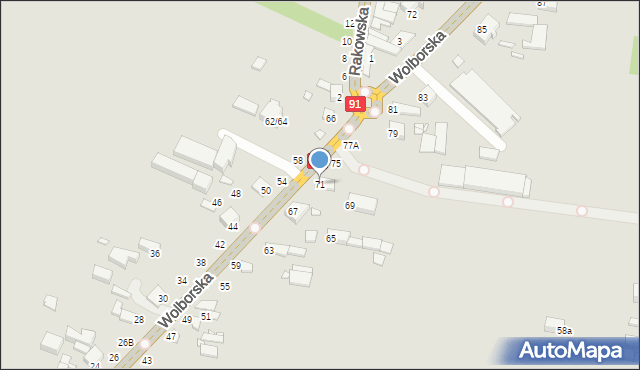 Piotrków Trybunalski, Wolborska, 71, mapa Piotrków Trybunalski