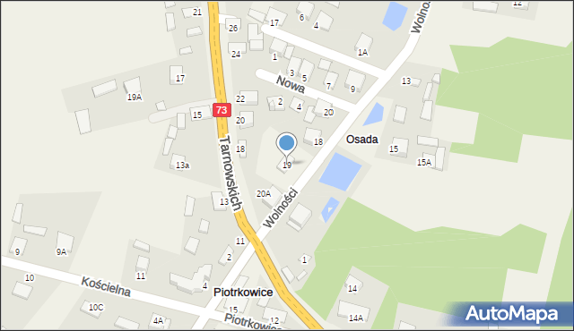 Piotrkowice, Wolności, 19, mapa Piotrkowice