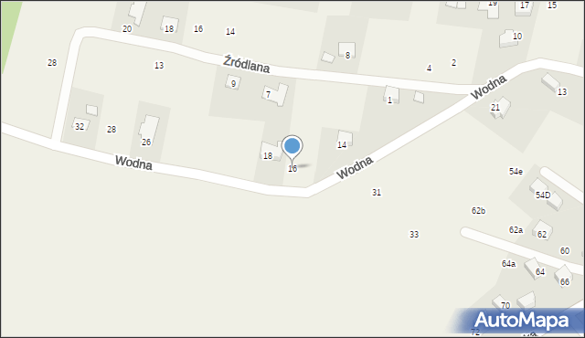 Pisarzowice, Wodna, 16, mapa Pisarzowice